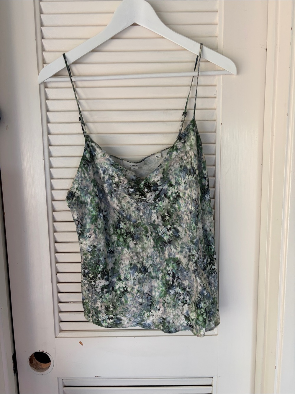 Vince Green garden Floral Print Silk Cami